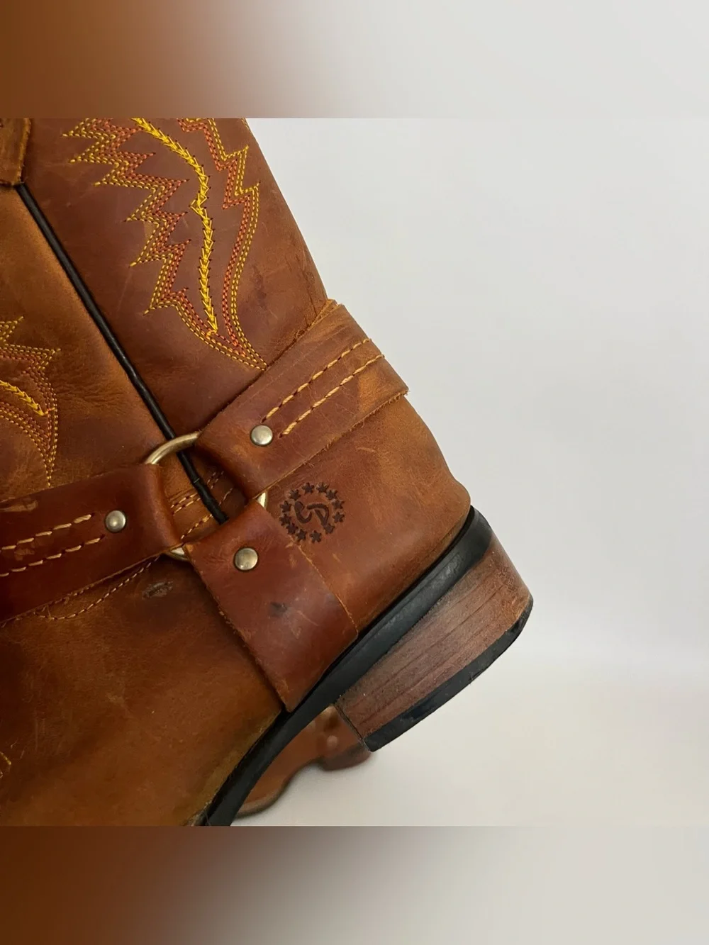 Caballo dorado kids brown leather cowboy boots